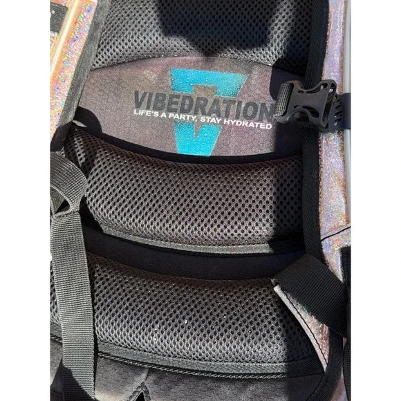 VIBEDRATION Rose Gold Holographic Water Backpack Festival Rave Travel Bladder - Picture 6 of 7